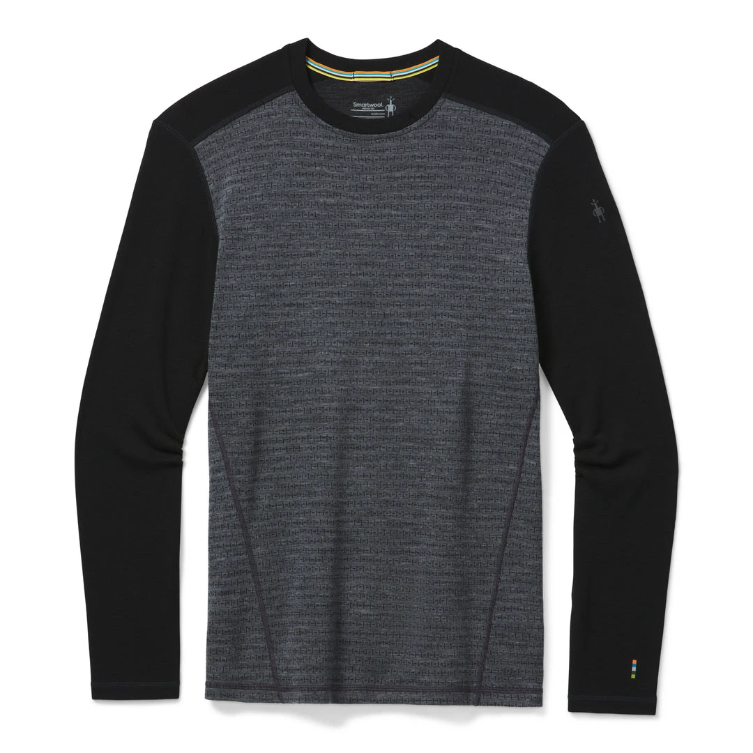 Smartwool Merino 250 Base Layer Pattern Crew Men's Black Micro Buff Check F21 1 Smartwool Merino 250 Base Layer Pattern Crew Men's Black Micro Buff Check F21